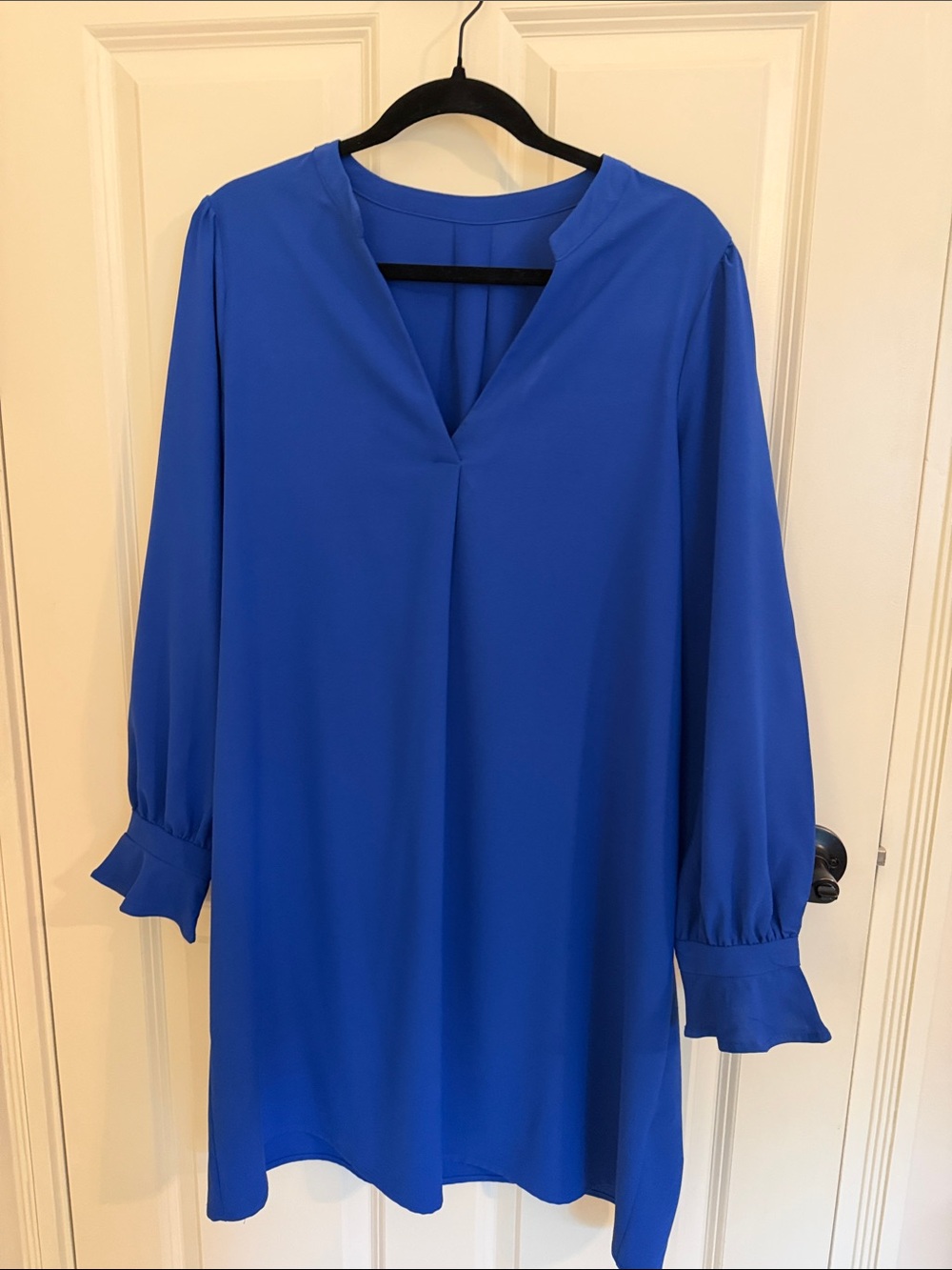 Vivid Royal Blue Long Sleeve Tunic Dress